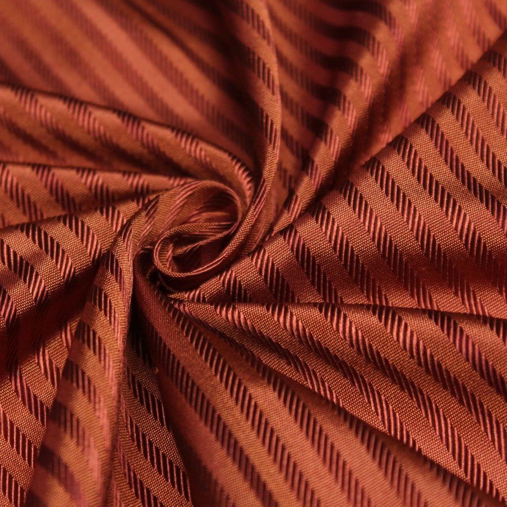 100%silk Brown‎ Stripe Silk Fabric Per Half Yard F313